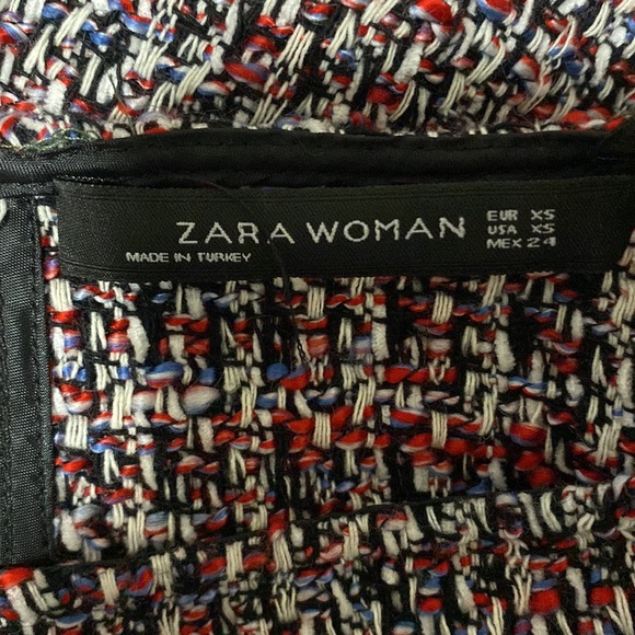 Zara Woman Tweed and Shirt Style Pleated Top - Picture 3 of 7